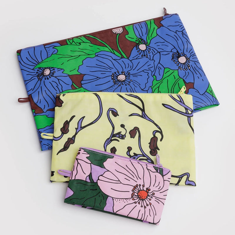 Baggu Poppy Mix Go Pouch Set