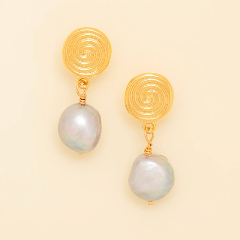 Spiral Pearl Earrings