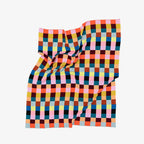 Color Patch Knit Throw Blanket