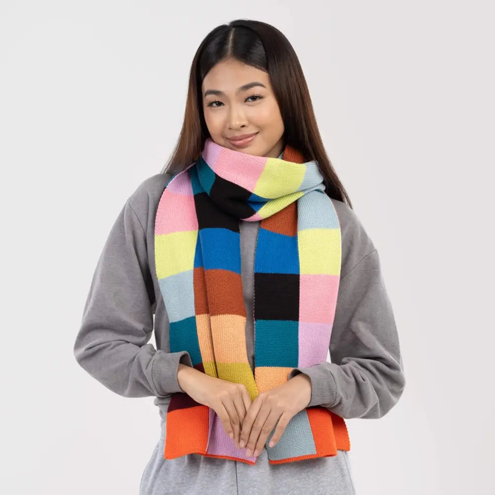 Color Patch Big Scarf