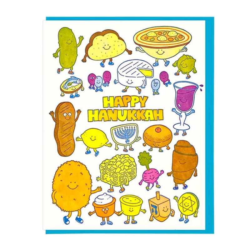 Happy Hanukkah Food Friends Card