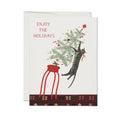 Enjoy the Holidays Cat Christmas Tree Card