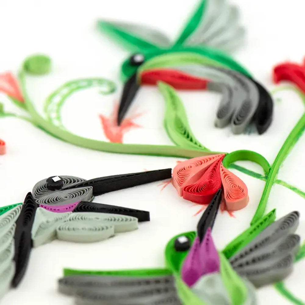 Hummingbird Trio Quilled Card