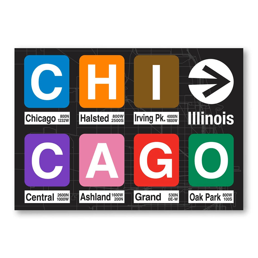 Chicago Station Signs Postcard