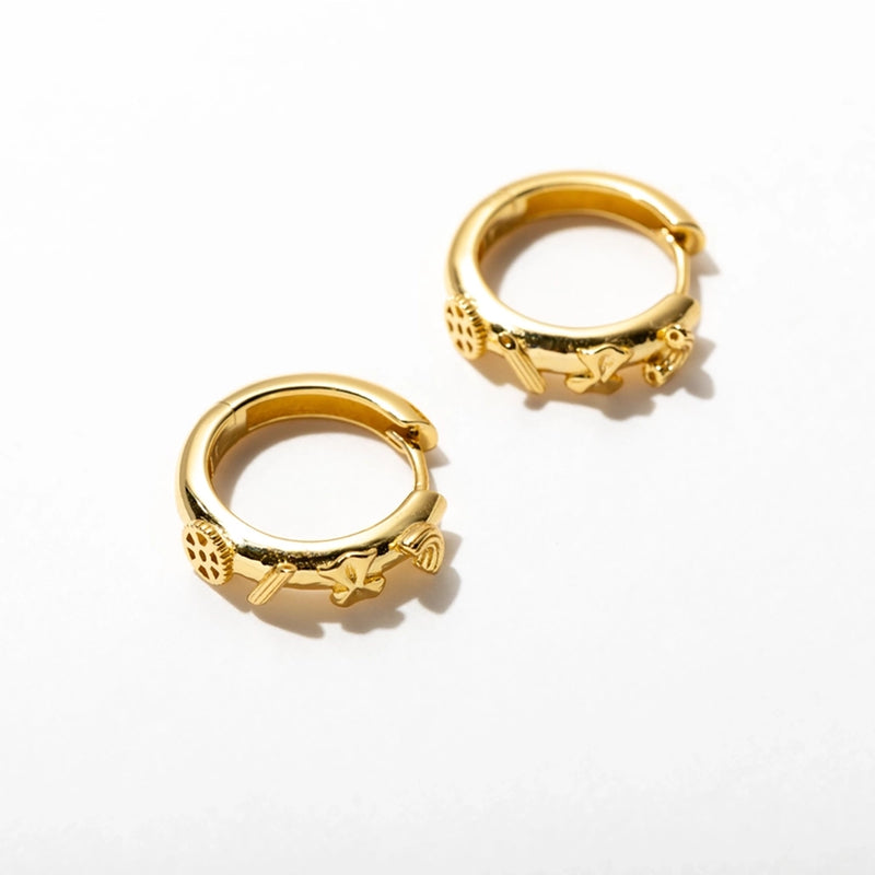 Pasta Huggie Hoop Earrings