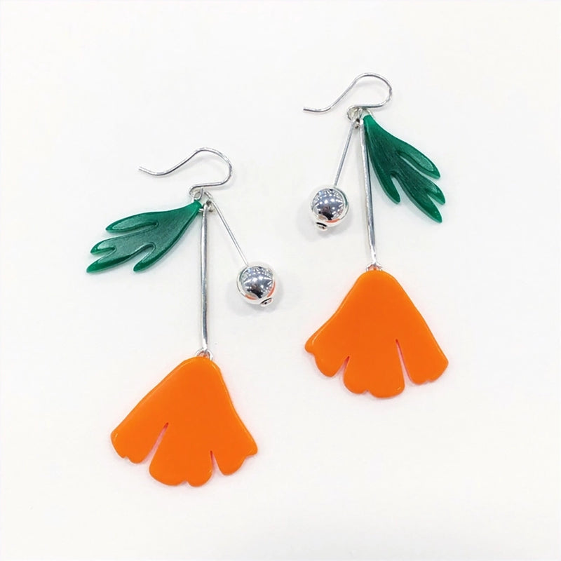 California Poppy Charm Earrings