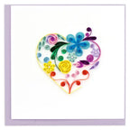 Floral Rainbow Heart Quilled Card
