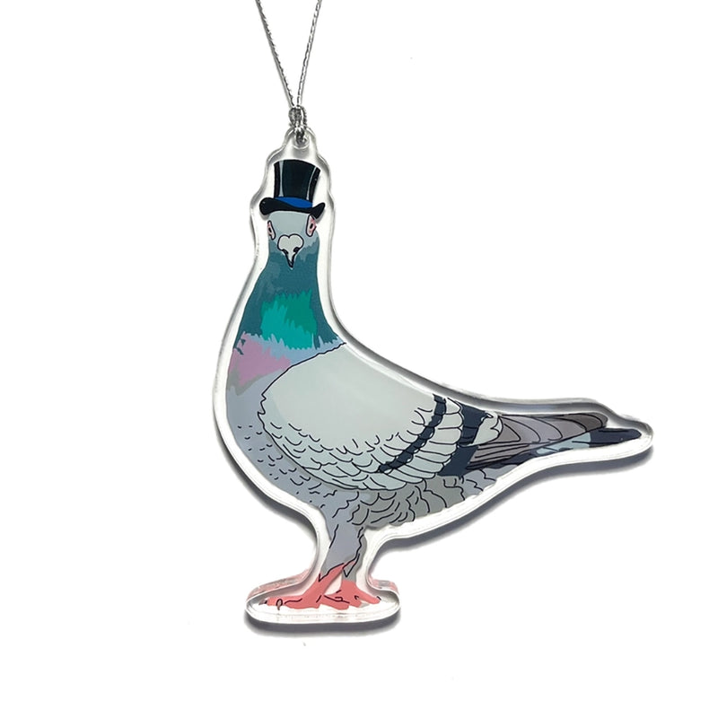 Top Hat Pigeon Acrylic Ornament