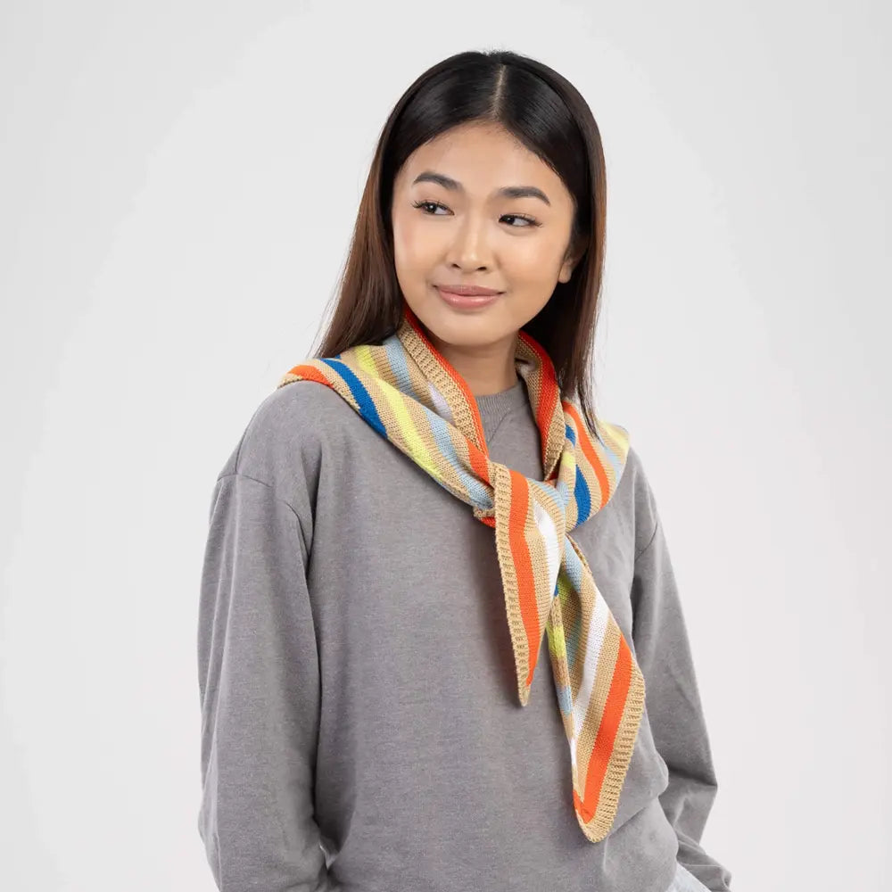 Color Stripe Triangle Scarf