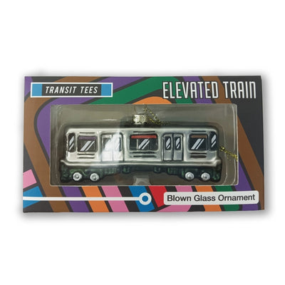 Elevated Train Glass Ornament