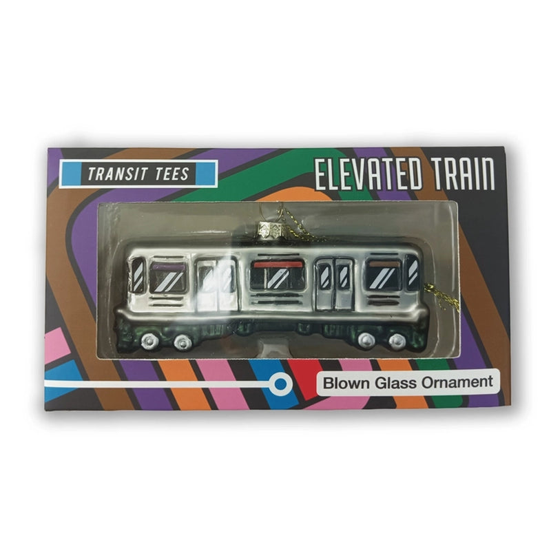 Elevated Train Glass Ornament