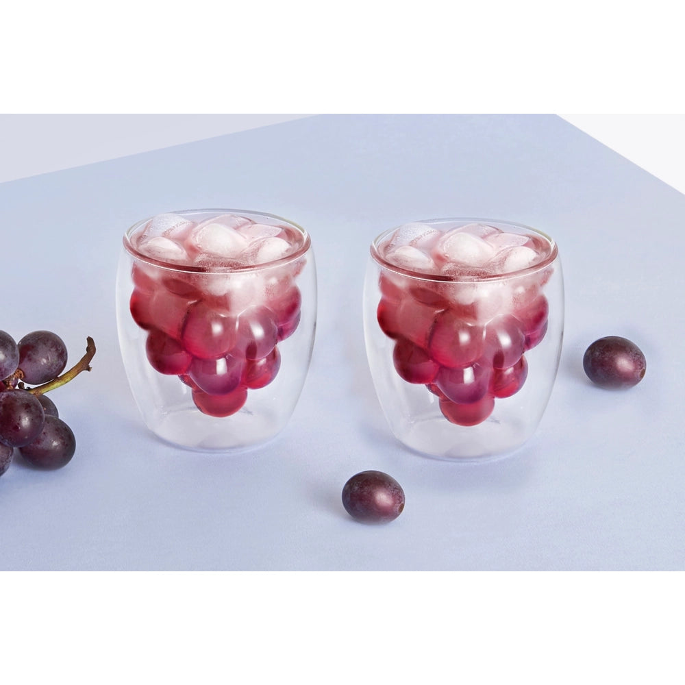 Double Wall Glass Grape Set