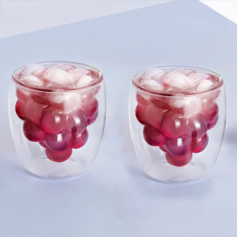 Double Wall Glass Grape Set