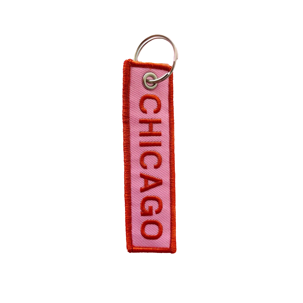 Chicago Embroidered Keychain