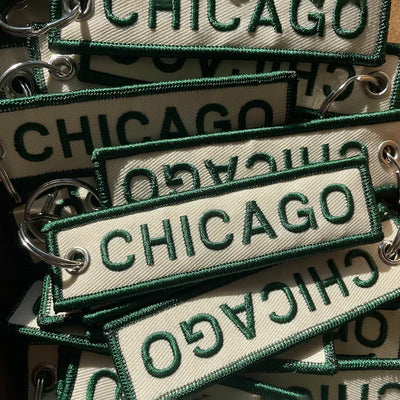 Chicago Embroidered Keychain
