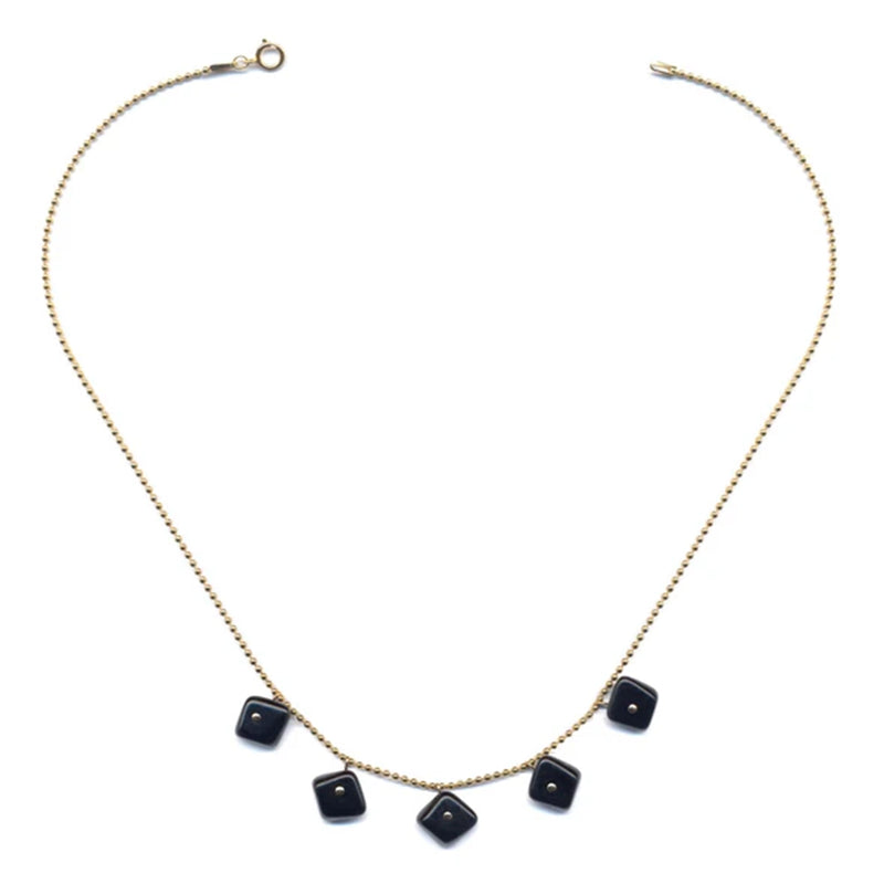 Glass Black Olive Necklace