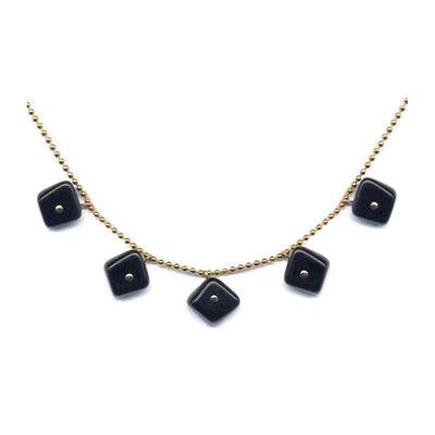 Glass Black Olive Necklace