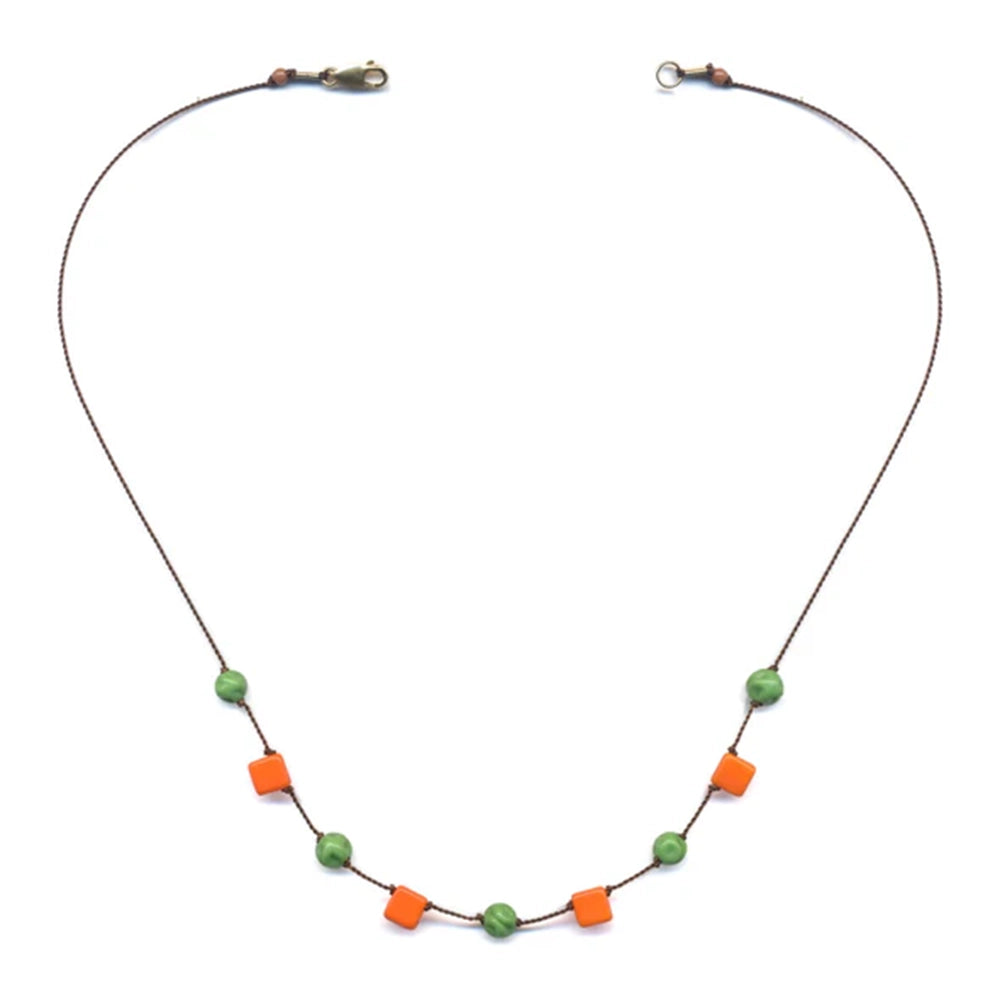 Glass Peas & Carrots Necklace