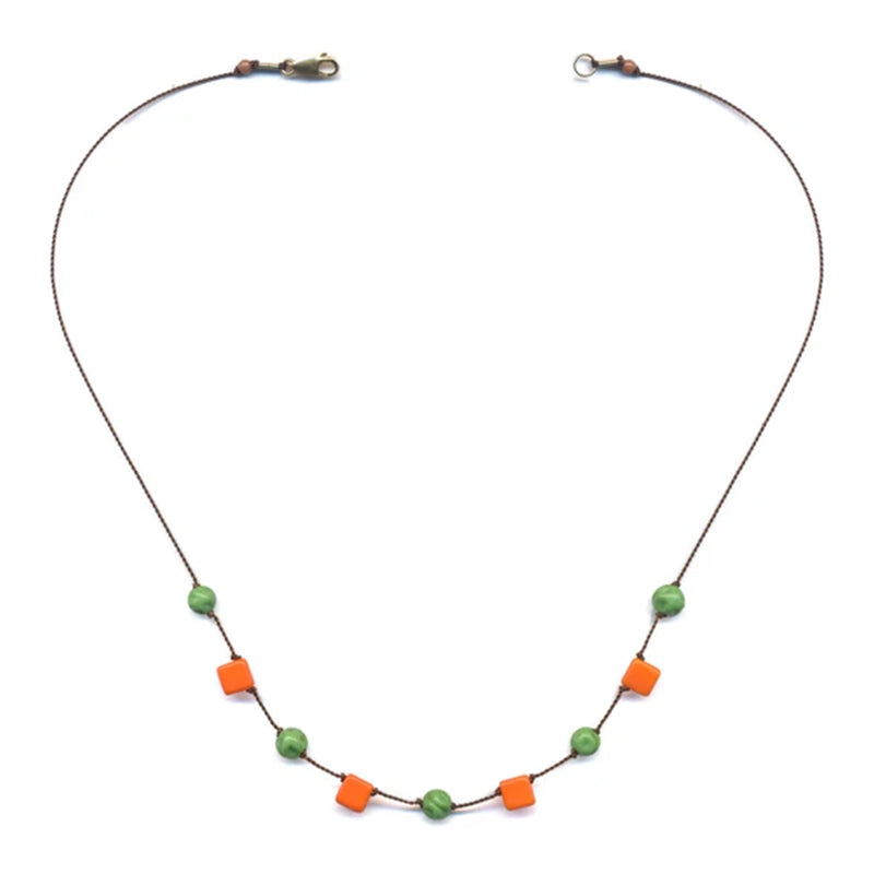 Glass Peas & Carrots Necklace