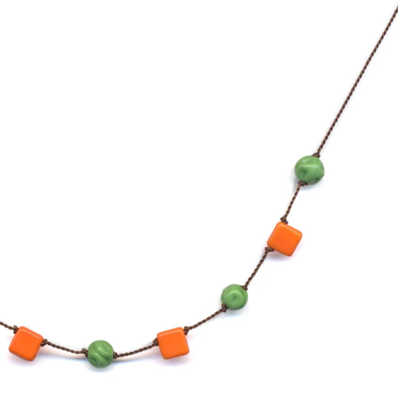 Glass Peas & Carrots Necklace