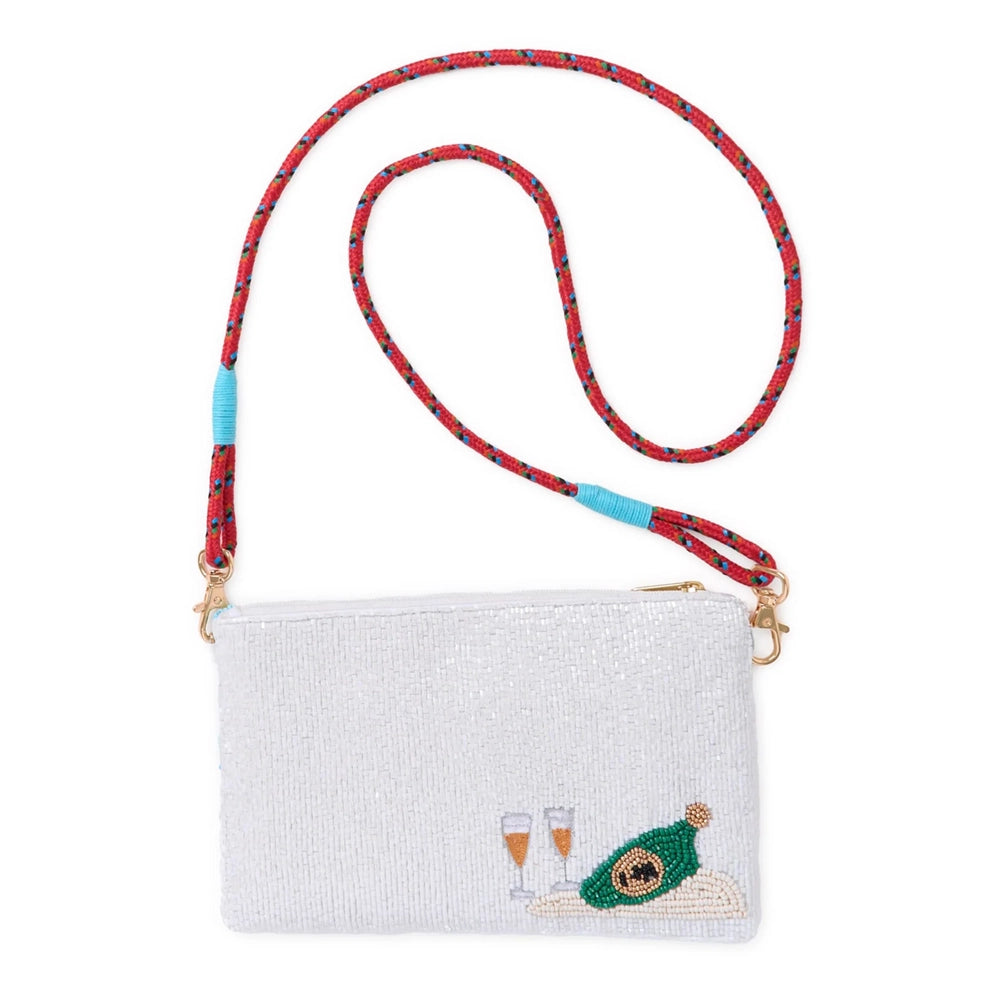 Skiers Beaded Clutch Purse