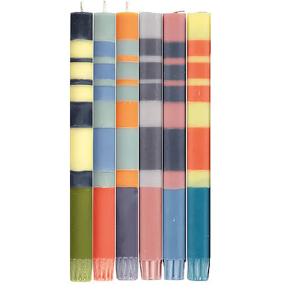 Abstract Striped Candle Taper Set