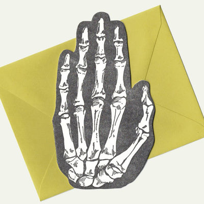 Skeleton Hand Shaped Card