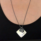 Two-Layered Stitched Square Necklace