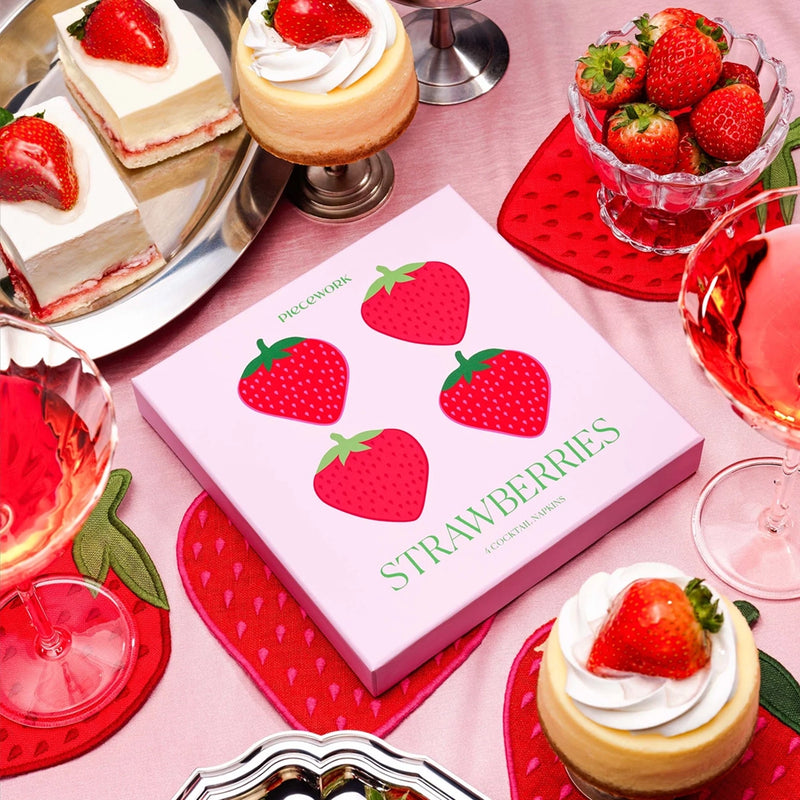 Strawberry Cocktail Napkins Set