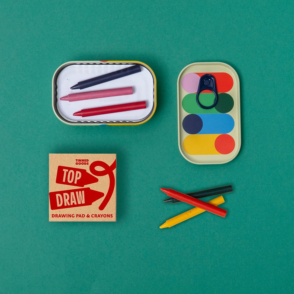 Tinned Goods Drawing Pad & Crayons