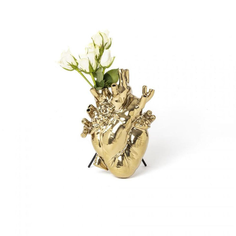 Love in Bloom Heart Vase - Gold  