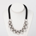 Frosted Stacked Beads Necklace Black 