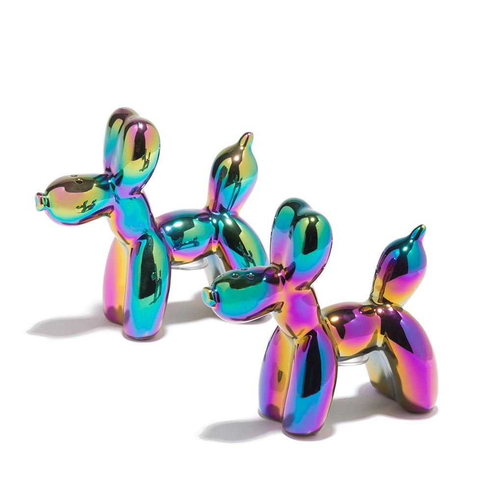 Balloon Puppy Salt and Pepper Shakers Set Iridescent 