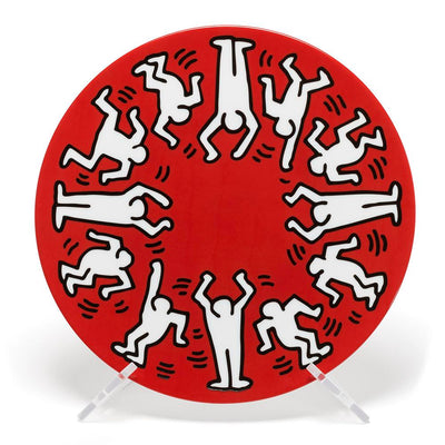 Keith Haring White on Red Plate  