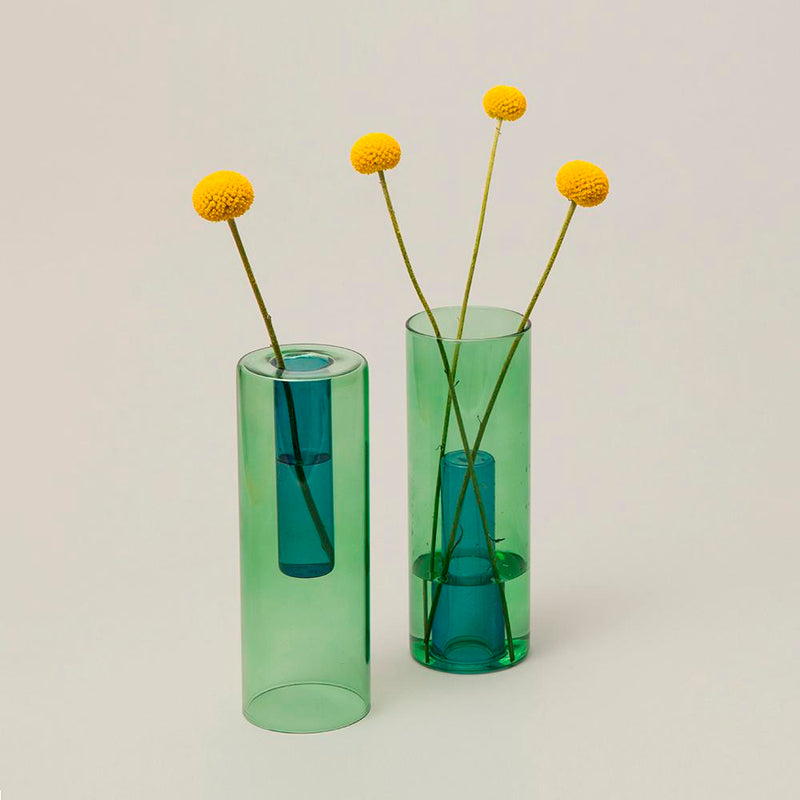 Reversible Vase - Large Green and Blue L