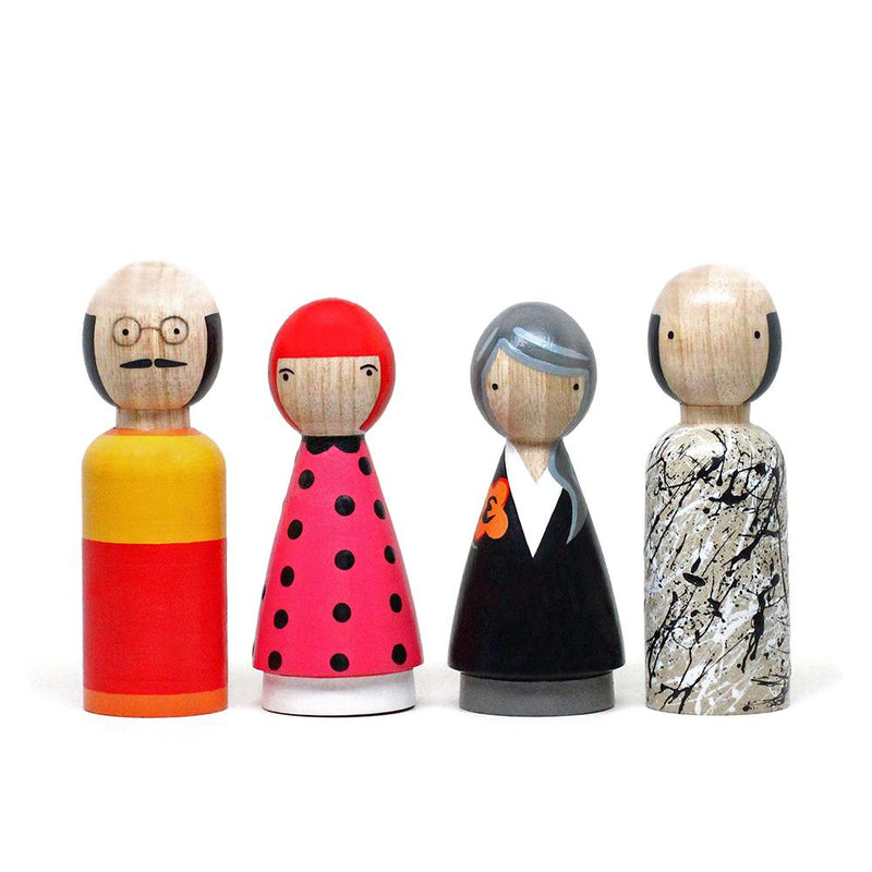 Modern Artists II Wooden Doll Set Set of 4 