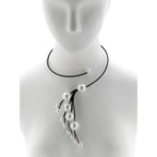 Mesh Pearl Grapes Necklace Black 