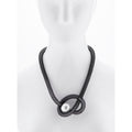 Knotted Mesh Pearl Necklace Grey 