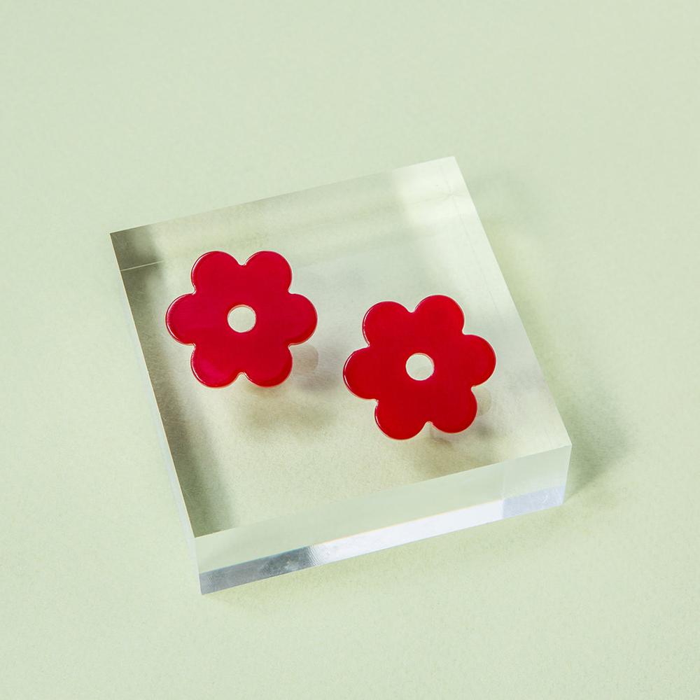 Daisy Acetate Earrings - Medium Ivory M