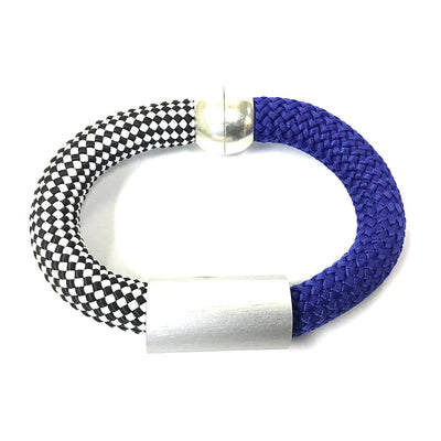 Two Tone Cord Bracelet Blue 