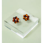 Daisy Acetate Earrings - Small Black & White S