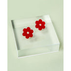 Daisy Acetate Earrings - Small Cherry Red S
