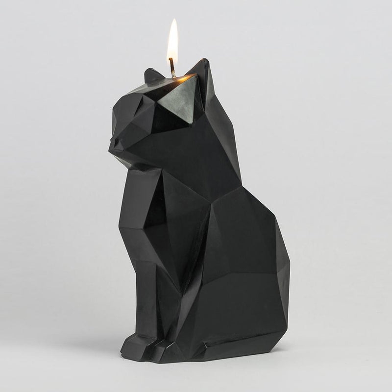 Kisa Cat Skeleton Candle Black 