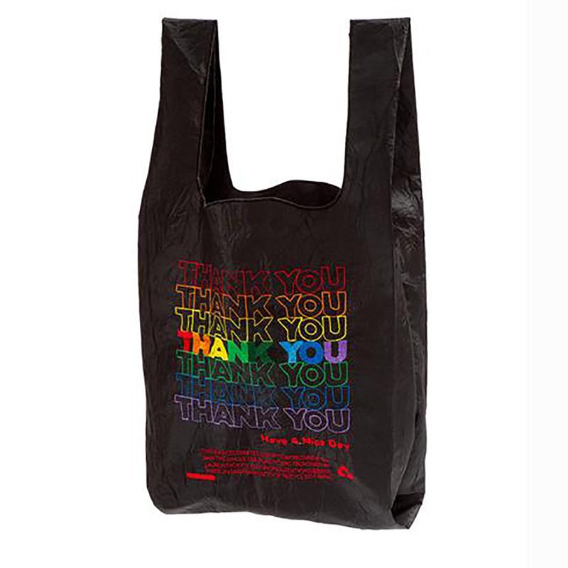 Thank You Rainbow Recycled Tote Black 