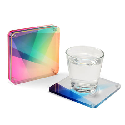 Transparent Rainbow Coaster Set Set of 4 