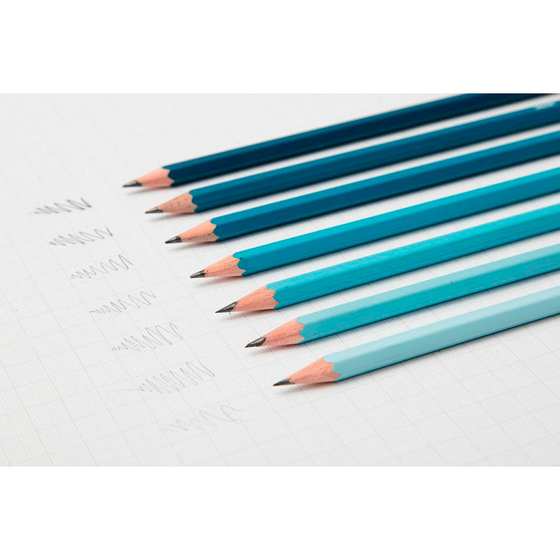Gradient Sketching Pencils Blue Set of 7
