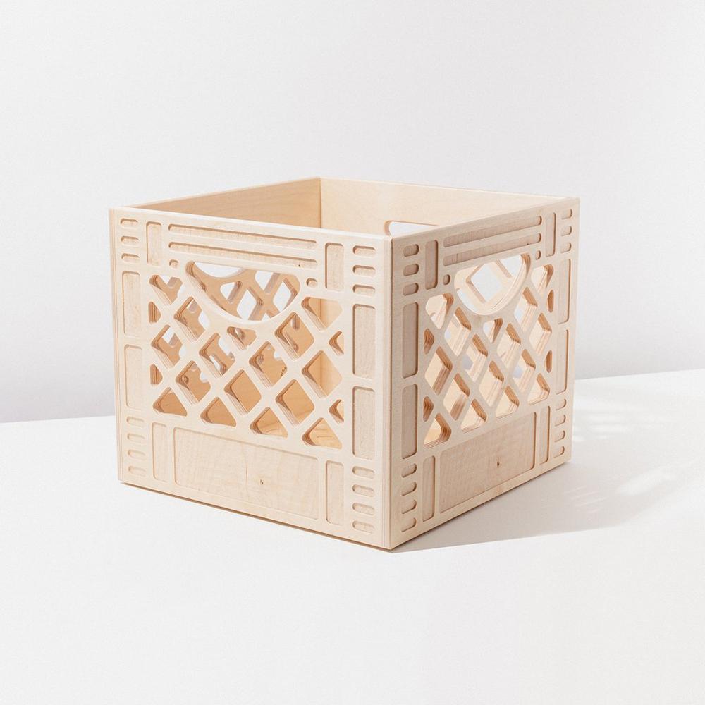Square Wood Storage Crate  