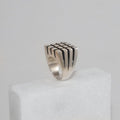 Silver Small Squares Ring Silver 6
