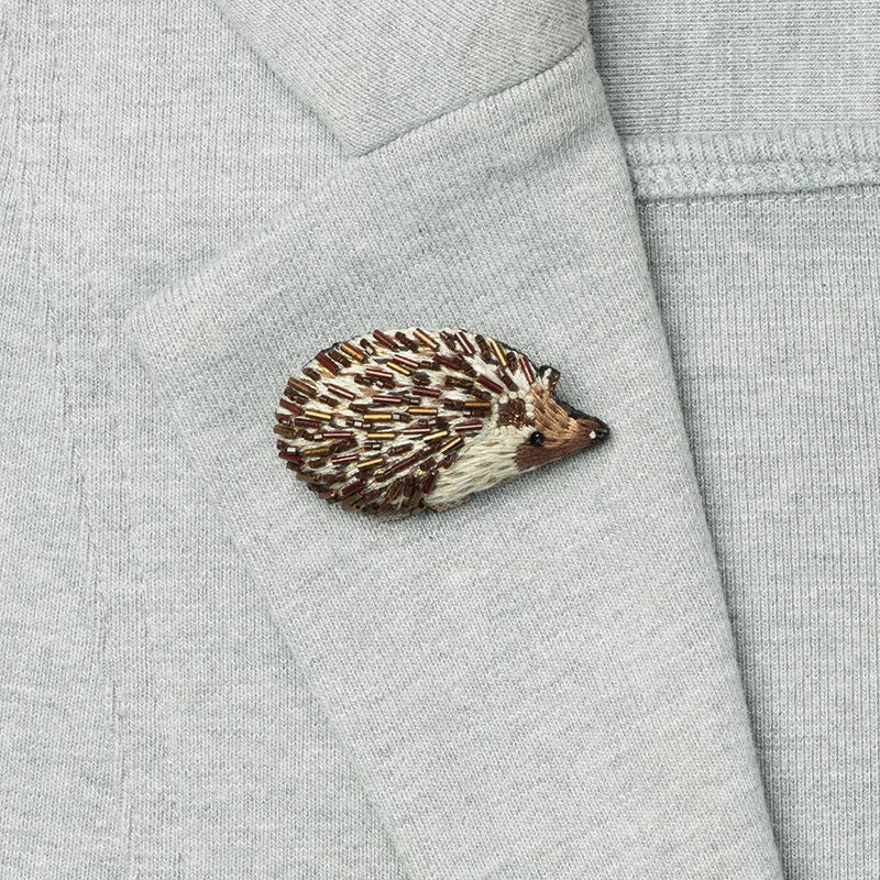 Hedgehog Beaded Brooch  