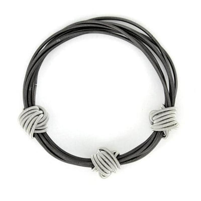 Triple Knot Piano Wire Bracelet Silver 
